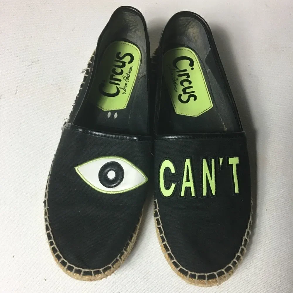 Sam Edelman circus black canvas espadrilles Sz 8,5